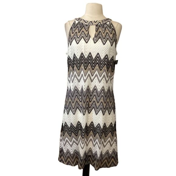 NWT Tacera Chevron Print Dress Large - Picture 1 of 13